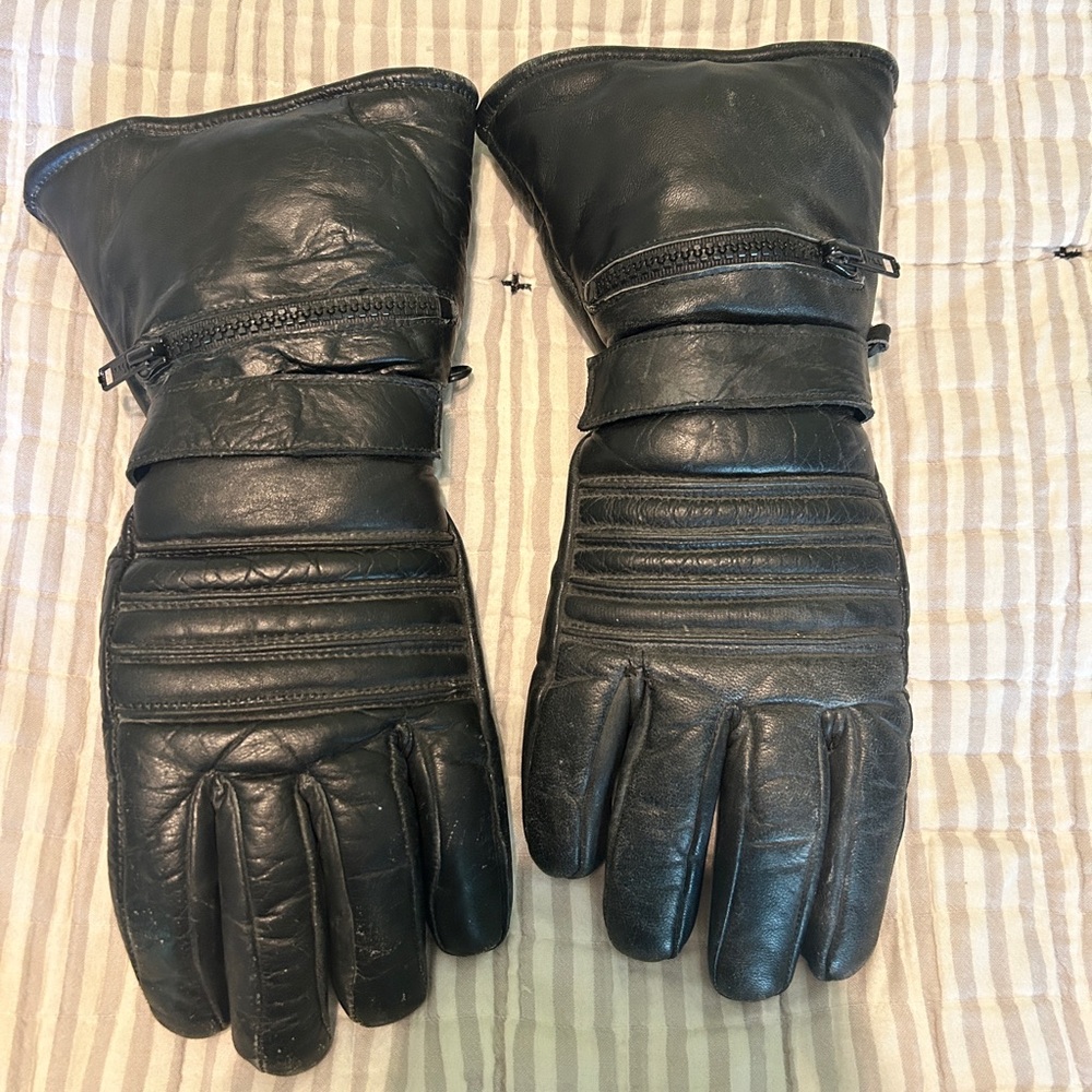 Motorbike/motorcycle winter leather gloves thinsulate thermal insulation